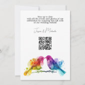 LGBTQ+ met QR-code Rainbow Lovebirds Save The Date (Achterkant)