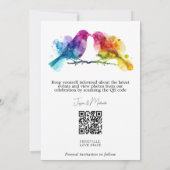 LGBTQ+ met QR-code Rainbow Lovebirds Save The Date (Achterkant)