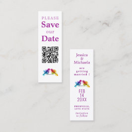 LGBTQ+ met QR-code Regenboog Liefdesvogels Contactkaartje
