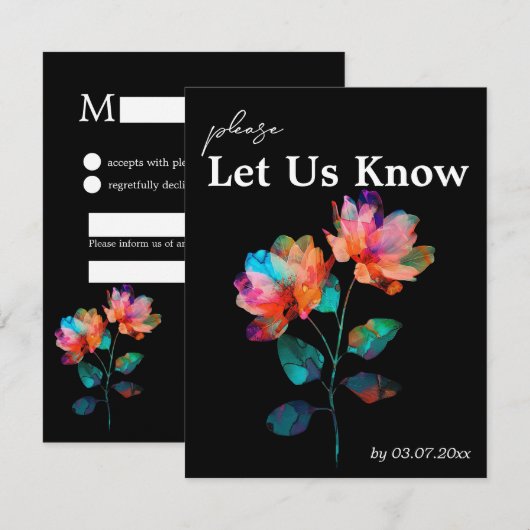 🌈 LGBTQ Met songrequest  Petals & Pride  RSVP Kaartje (Voorkant / Achterkant)