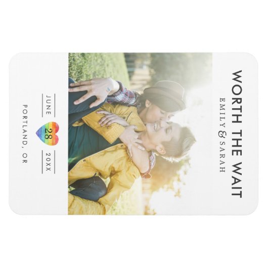 LGBTQ met uitgestelde weddenschap Opslaan Datum me Magneet (Horizontaal)