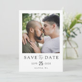 LGBTQ Modern Eenvoudig Elegante Foto Sla de Datum Save The Date (Staand voorkant)