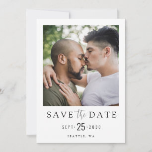 LGBTQ Modern Eenvoudig Elegante Foto Sla de Datum  Save The Date