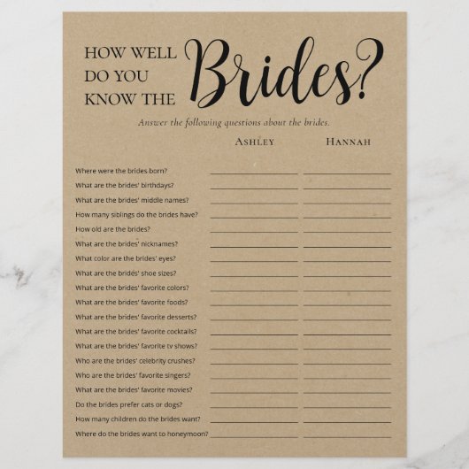 LGBTQ Moderne 2-zijdige Bruiloftsspelletjes Flyer (Voorkant)
