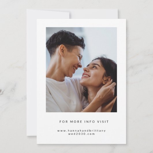 LGBTQ Moderne Foto Bewaar de Datum Save The Date (Achterkant)