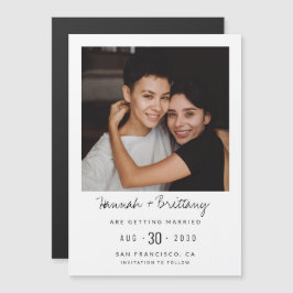 LGBTQ Moderne Foto Magnetische Save The Date Uitnodiging