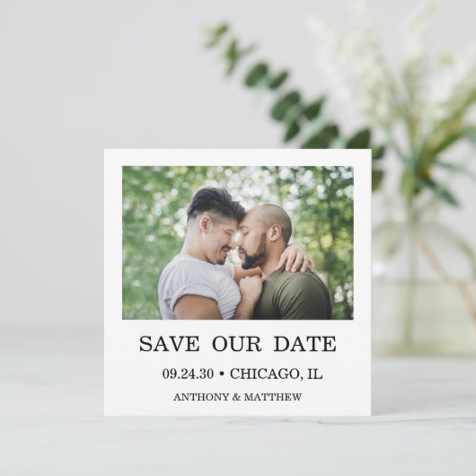 LGBTQ moderne foto Save The Date (Staand voorkant)