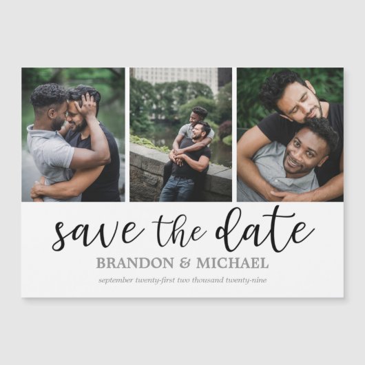 LGBTQ Moderne Fotocollage Magnetisch Magnetische Uitnodiging (Voorkant)