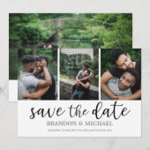 LGBTQ moderne script fotocollage Save The Date (Voorkant / Achterkant)