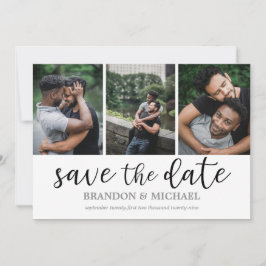 LGBTQ moderne script fotocollage Save The Date
