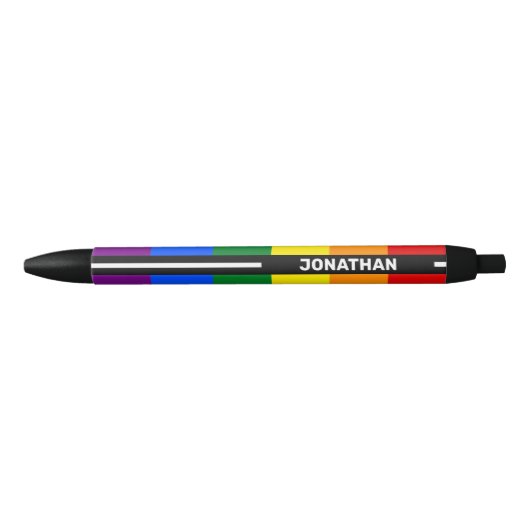 LGBTQ  naam Gay Pride Flag Rainbow Blauwe Inkt Pen (Voorkant)