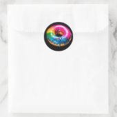 Lgbtq+ neon pride donut ronde sticker (Tas)