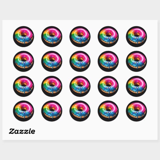 LGBTQ+ neontrotse donut Ronde Sticker (Vel)