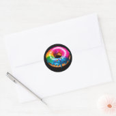LGBTQ+ neontrotse donut Ronde Sticker (Envelop)