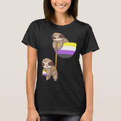 LGBTQ Non-binaire trots luiaard touw spelend non-b T-shirt (Voorkant)