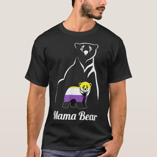 LGBTQ NonBinary Mama Bear LGBT NonBinary Pride Enb T-shirt (Voorkant)