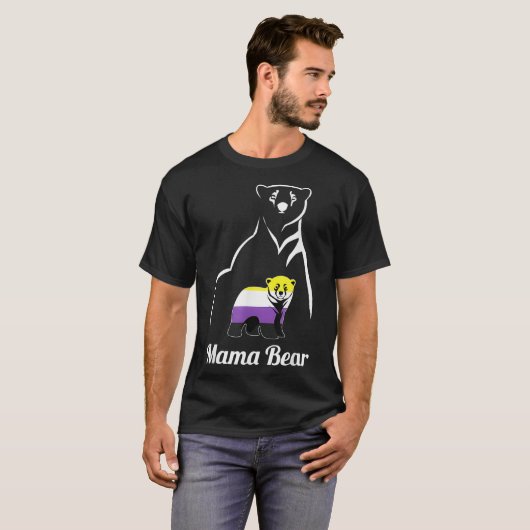 LGBTQ NonBinary Mama Bear LGBT NonBinary Pride Enb T-shirt (Voorkant volledig)
