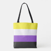LGBTQ Nonbinary Pride Flag Tote Bag (Achterkant)