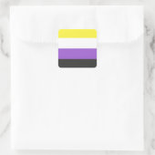 LGBTQ Nonbinary Pride Flag Vierkante Sticker (Tas)