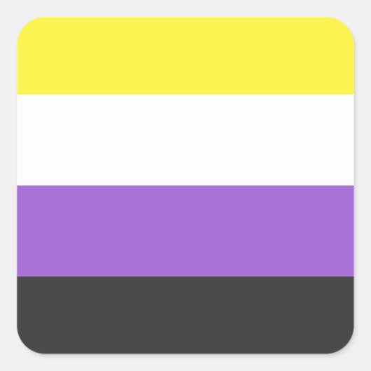 LGBTQ Nonbinary Pride Flag Vierkante Sticker (Voorkant)