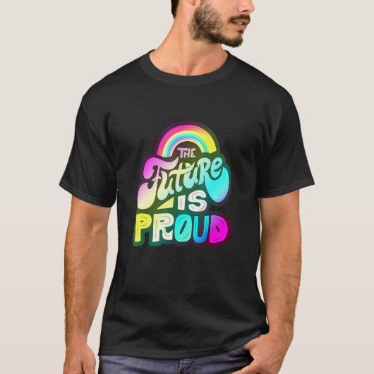 LGBTQ+ Ondersteuning De toekomst is Pride 2 T-shirt (Voorkant)