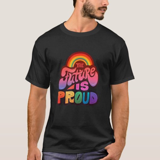 LGBTQ+ Ondersteuning De toekomst is Pride 5 T-shirt (Voorkant)