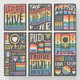 LGBTQ-onderzetter Stenen Onderzetter