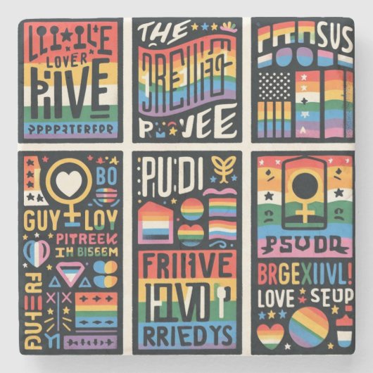 LGBTQ-onderzetter Stenen Onderzetter (Voorkant)