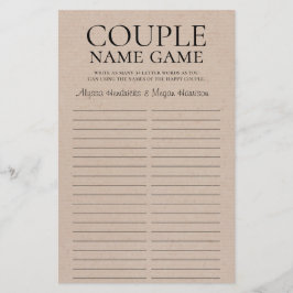 LGBTQ — Paar Name Game Rustic