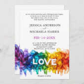 🌈 🐦 LGBTQ Painted With Love wedding  Kaart (Voorkant / Achterkant)