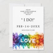 🌈 🐦 LGBTQ Painted With Love wedding  Save The Date (Voorkant)