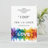 🌈 🐦 LGBTQ Painted With Love wedding  Save The Date (Staand voorkant)