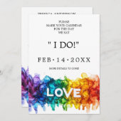 🌈 🐦 LGBTQ Painted With Love wedding  Save The Date (Voorkant / Achterkant)