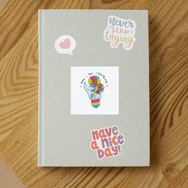 LGBTQ Pansexual Flag Sunflower in Light Bulb Vierkante Sticker