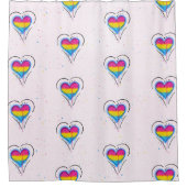 LGBTQ Pansexual Omnisexual Bisexual Pride Flag Douchegordijn (Voorkant)
