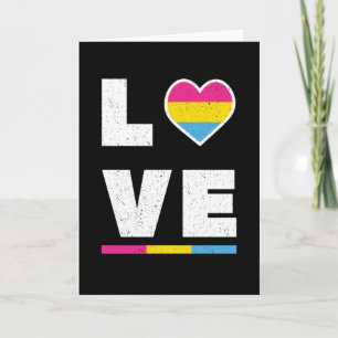 LGBTQ Pansexual Pride Flag Distress Grunge Love Kaart