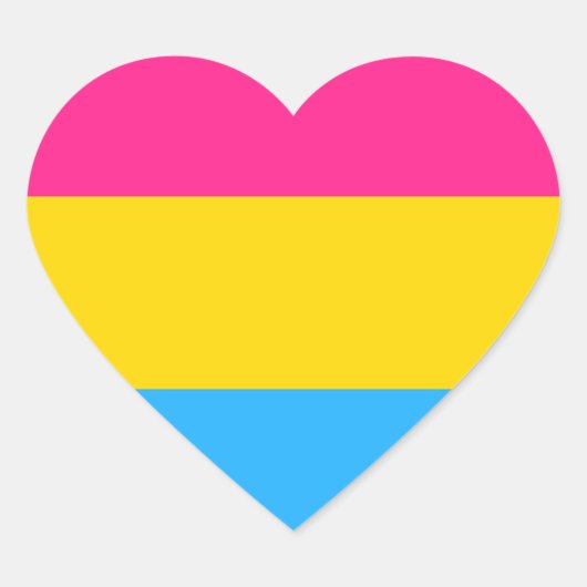 LGBTQ Pansexual Pride Flag Hart Sticker (Voorkant)