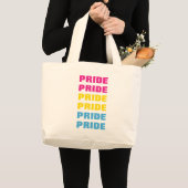 LGBTQ Pansexual Pride Herhaalde tekst Grote Tote Bag (Voorkant (product))