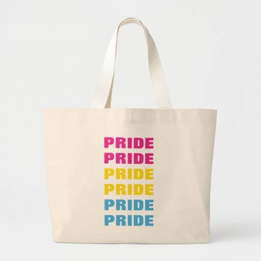 LGBTQ Pansexual Pride Herhaalde tekst Grote Tote Bag (Voorkant)