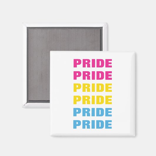LGBTQ Pansexual Pride Herhaalde tekst Magneet (Voorkant / Achterkant)