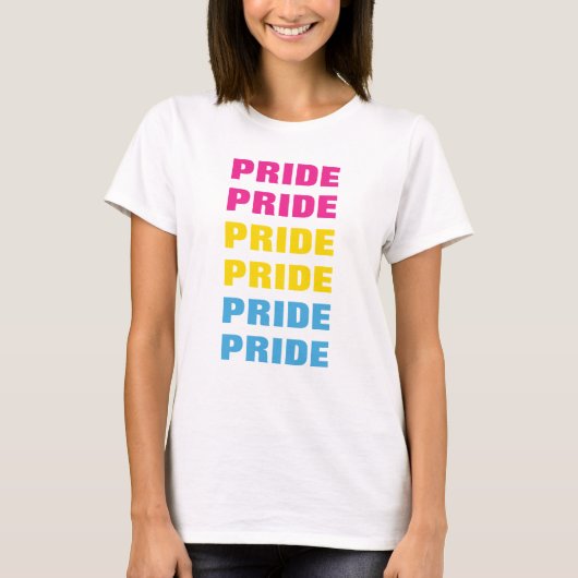 LGBTQ Pansexual Pride Herhaalde tekst T-shirt (Voorkant)