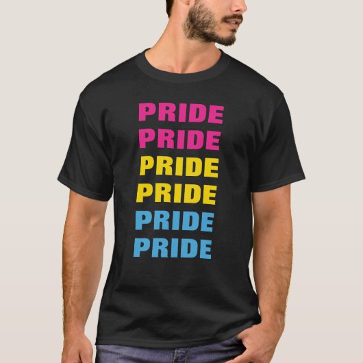 LGBTQ Pansexual Pride Herhaalde tekst T-shirt (Voorkant)