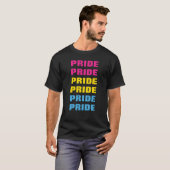 LGBTQ Pansexual Pride Herhaalde tekst T-shirt (Voorkant volledig)