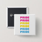 LGBTQ Pansexual Pride  Herhaalde tekst Vierkante Button 5,1 Cm (Voorkant /achterkant)
