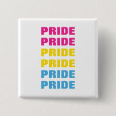 LGBTQ Pansexual Pride  Herhaalde tekst Vierkante Button 5,1 Cm (Voorkant)