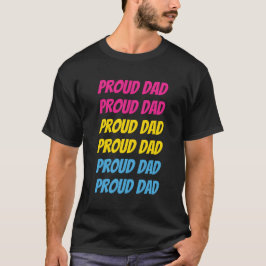 LGBTQ Pansexual Pride Proud Dad Repettekst T-shirt