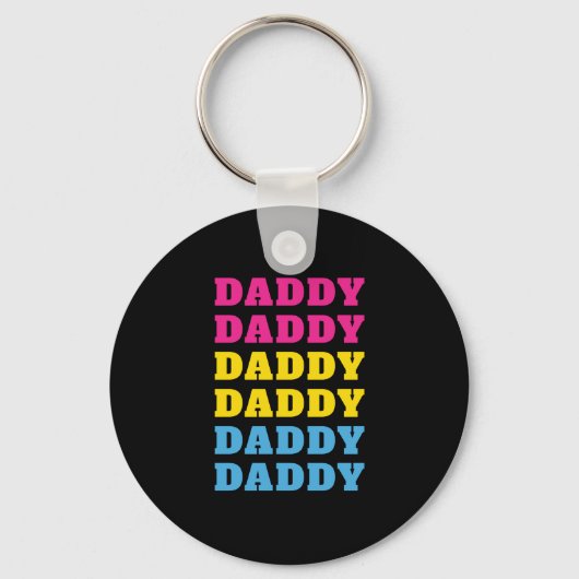 LGBTQ papa Pansexual Pride Dad Vaderdag Sleutelhanger (Voorkant)
