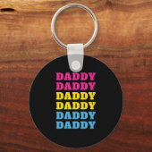 LGBTQ papa Pansexual Pride Dad Vaderdag Sleutelhanger (Voorkant)