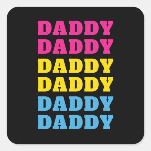 LGBTQ papa Pansexual Pride Dad Vaderdag Vierkante Sticker
