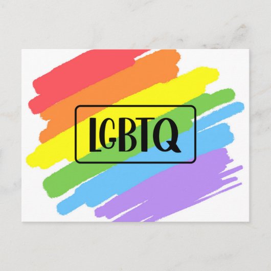 LGBTQ-penseelstreken regenboog Briefkaart (Voorkant)